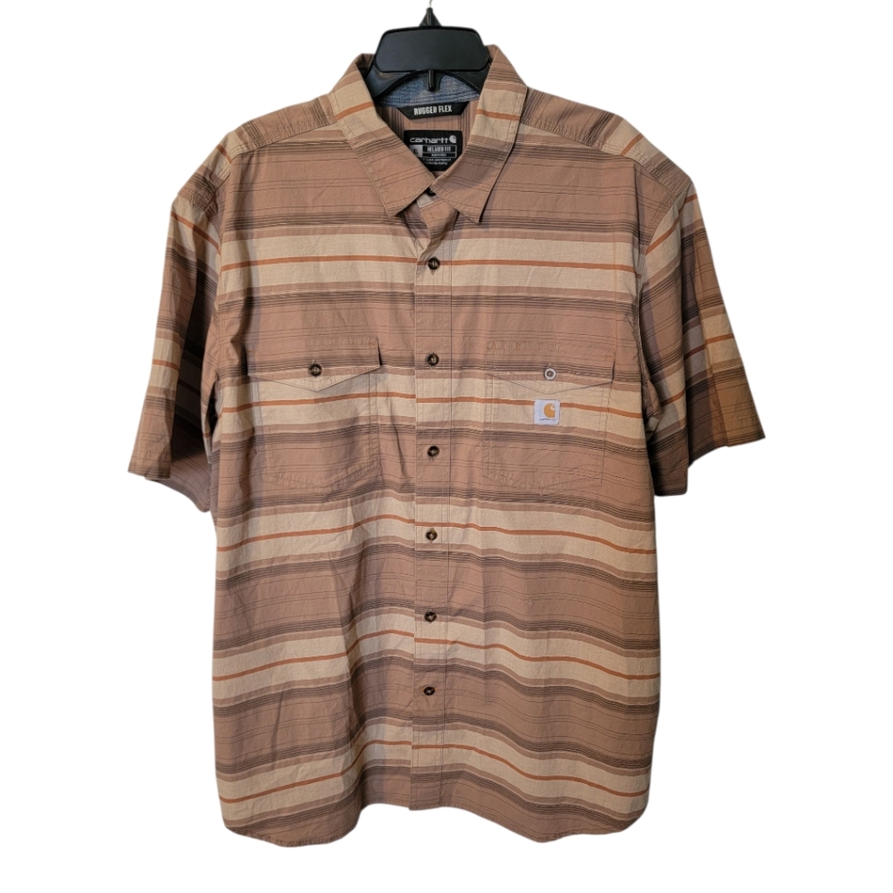 Carhartt Rugged Flex Mens Short Sleeved‎ Button Down Shirt XL
